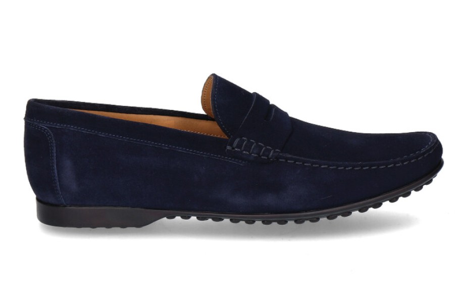 Men scarpa rossa Moccasins | Ludwig Reiter Moccasin Penny Loafer Navy