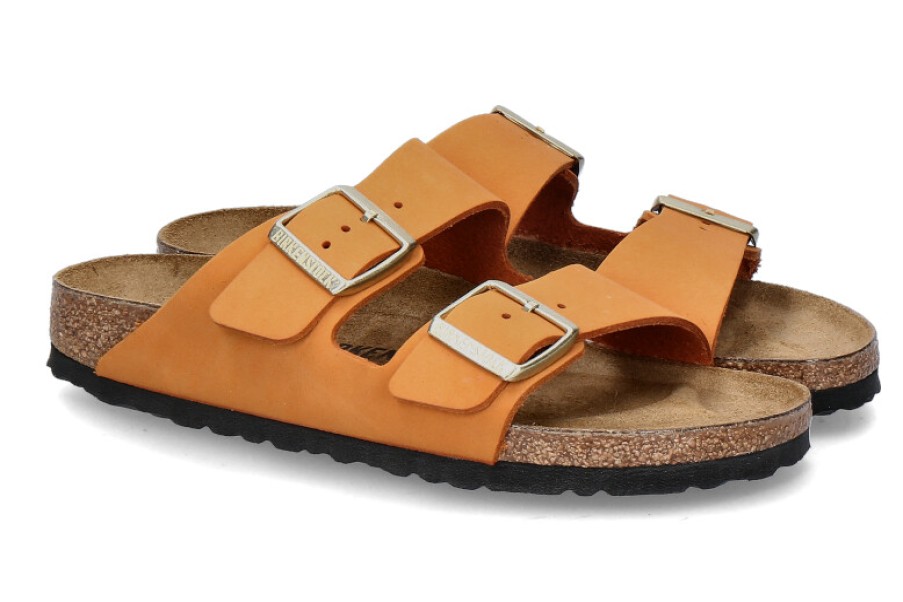 Women scarpa rossa House Slippers | Birkenstock Pantolette Arizona Schmal- Burnt Orange