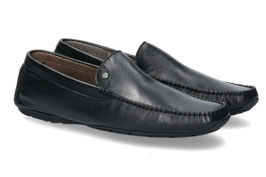 Men scarpa rossa Moccasins | Aldo Brue Mocassin Nappa Nero