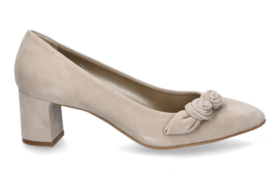 Women scarpa rossa Pumps | Dirndl+Bua Trachten-Pumps 1942 Ziegenvelours- Beige