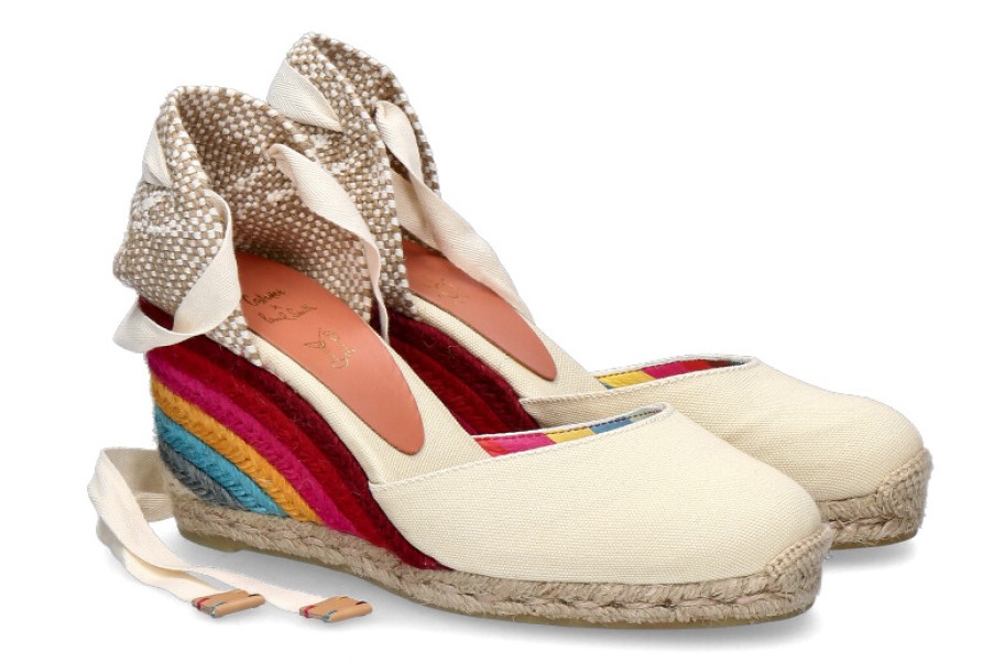 Women scarpa rossa Espadrilles | Castaner Wedge Sandals Carina Ivory