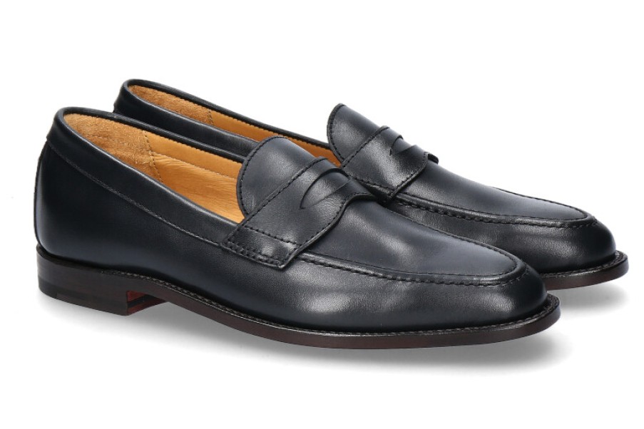 Men scarpa rossa Loafers | Ludwig Reiter Loafer Penny Bookbinder Calf Navy