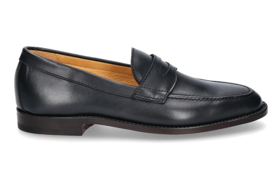 Men scarpa rossa Loafers | Ludwig Reiter Loafer Penny Bookbinder Calf Navy