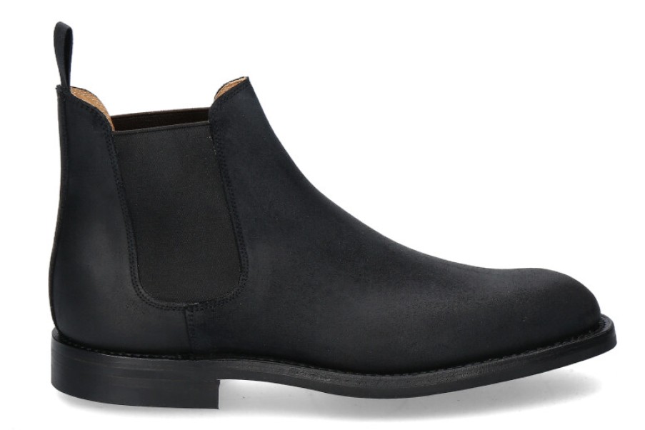 Men scarpa rossa Boots | Crockett & Jones Boot Chelsea 5 Rough- Out Suede- Schwarz