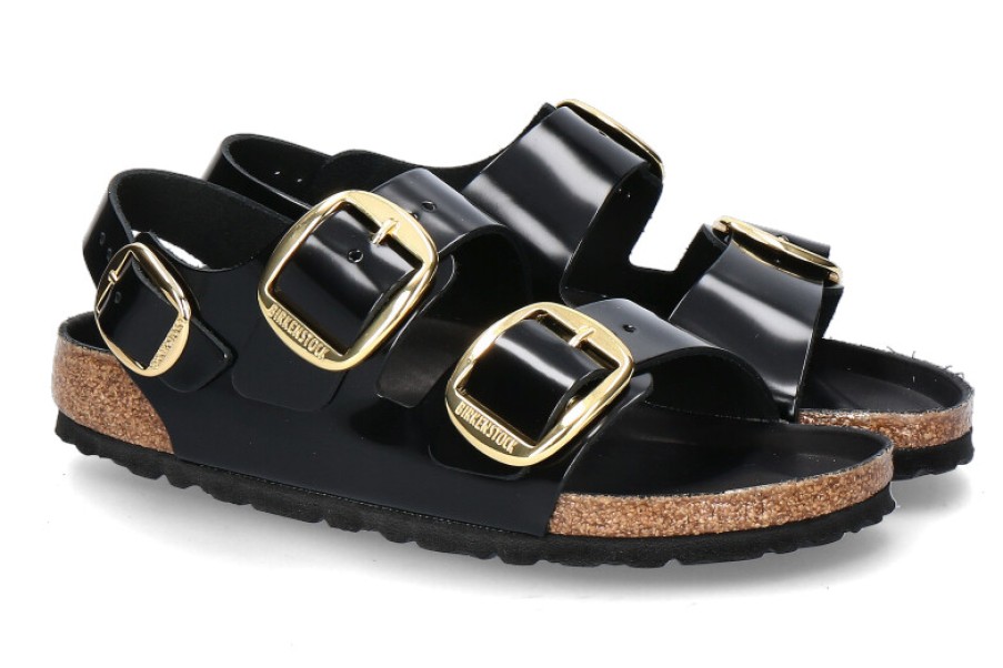 Women scarpa rossa Sandals | Birkenstock Sandale Milano Schmal Big Buckle- High Shine Black