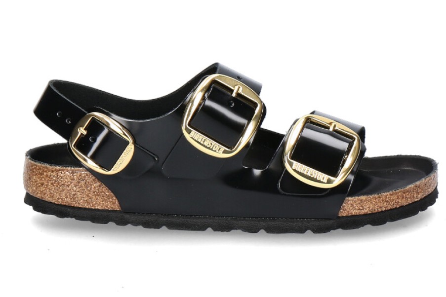 Women scarpa rossa Sandals | Birkenstock Sandale Milano Schmal Big Buckle- High Shine Black