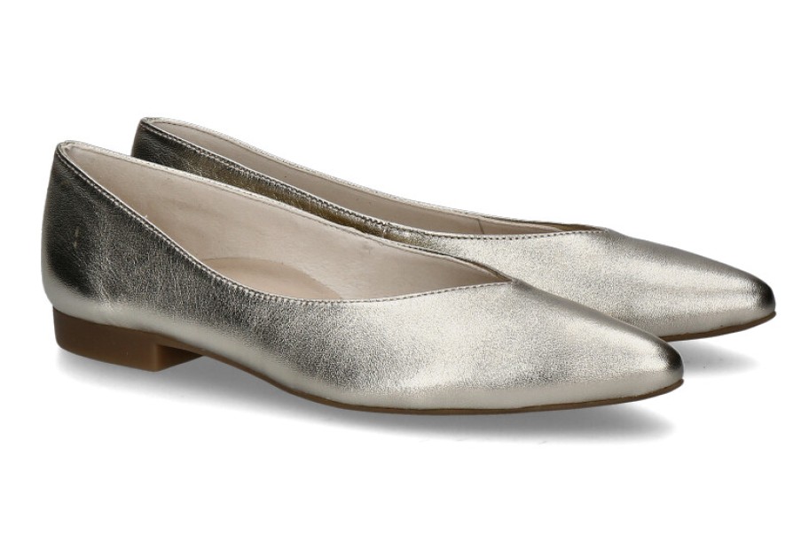 Women scarpa rossa Ballet Flats | Paul Green Ballerina Nappa Metallic- Platino