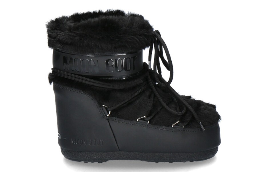 Women scarpa rossa Fur Boots | Moon Boot Model Icon Low Faux Fur Black