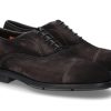 Men scarpa rossa Oxfords | Santoni Oxford Velours Vintage Black/Grey- Schwarz/ Grau