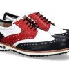 Men scarpa rossa Golf Shoes | Tee Golf Shoes Men'S Golf Shoe Tommy Blu Bianco Rosso Micro N/B