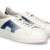 Men scarpa rossa Sneakers | Santoni Herren-Sneaker Gloria Double Buckle- Weiss/ Blau