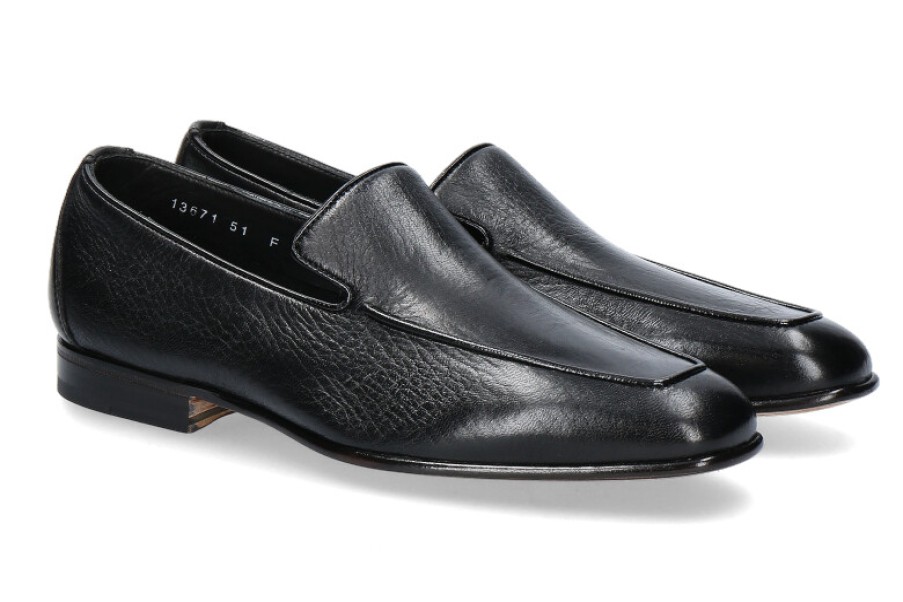 Men scarpa rossa Loafers | Santoni Slipper Mcag Leather Black