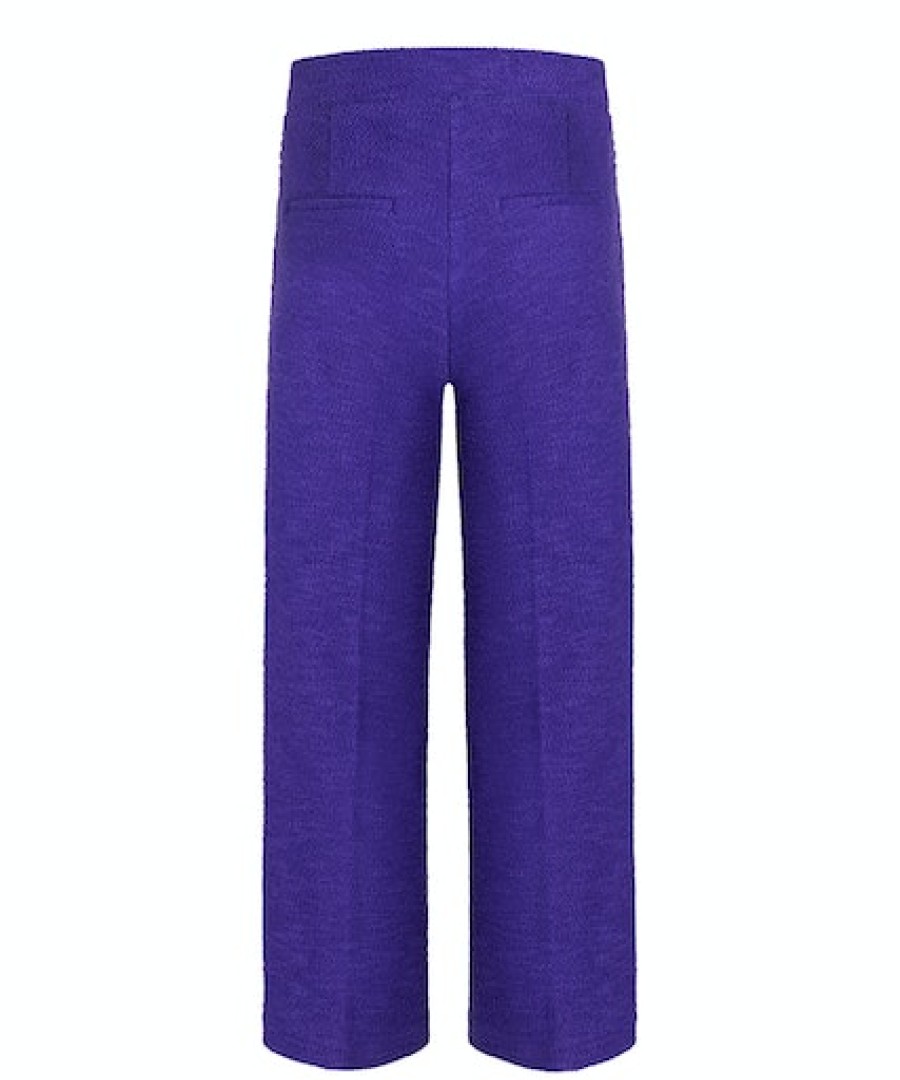 Women scarpa rossa Pants | Cambio Trousers Cameron Frontpocket French Tweed -Dark Purple