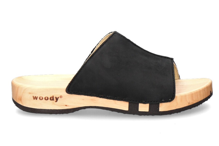 Women scarpa rossa House Slippers | Woody Wooden Mules Anja Nappa Nero