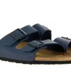 Men scarpa rossa House Slippers | Birkenstock Mule Arizona Schmal Birko-Flor Blau