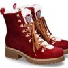 Women scarpa rossa Fur Boots | New Italia Boots Gefuttert Brenda Cow- Rot