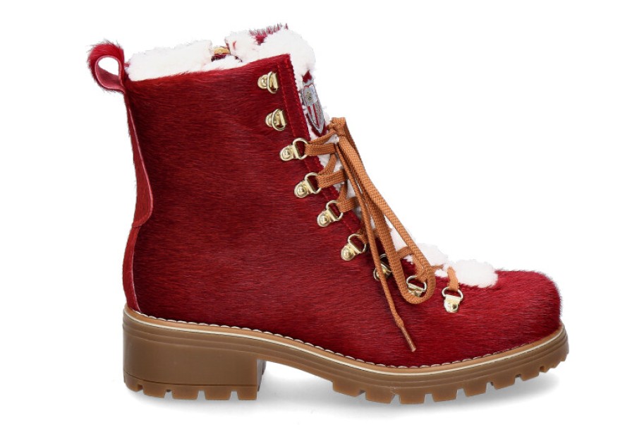 Women scarpa rossa Fur Boots | New Italia Boots Gefuttert Brenda Cow- Rot