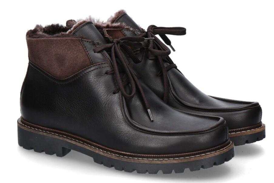 Men scarpa rossa Boots | Dirndl + Bua Schnurboots Gefuttert Paniolo Lammfell Moro - Dunkelbraun