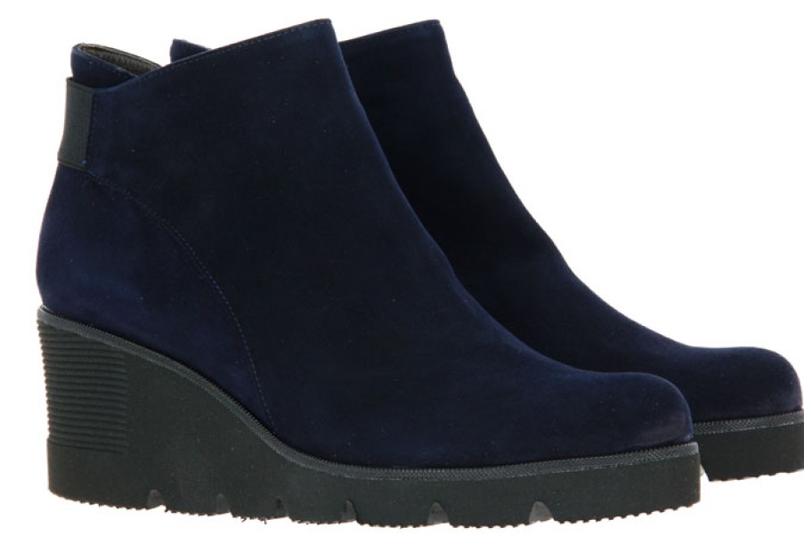 Women scarpa rossa Wedges | Brunate Wedge Ankle Boots Neon Camoscio Blu