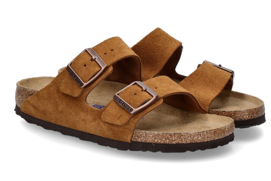 Men scarpa rossa House Slippers | Birkenstock Mules Schmal Arizona Bs Veloursleder Mink