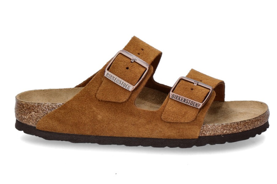 Men scarpa rossa House Slippers | Birkenstock Mules Schmal Arizona Bs Veloursleder Mink