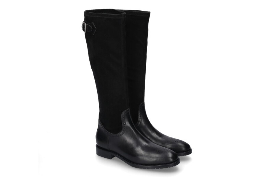 Women scarpa rossa Boots | Dirndl + Bua Boots Nevada Velour Schwarz