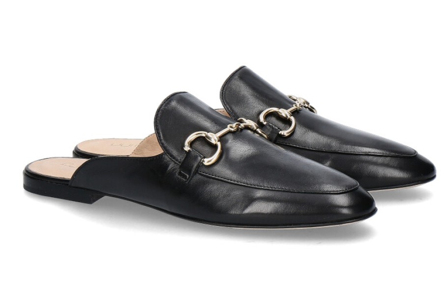 Women scarpa rossa Mules | Pomme D'Or Sabot Georgia Glove- Nero/Schwarz