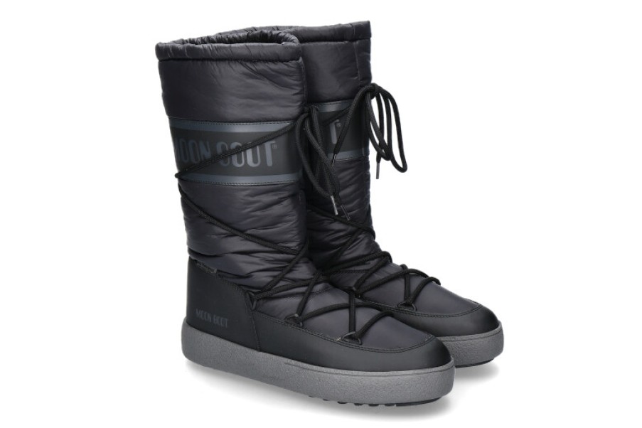 Women scarpa rossa Boots | Moon Boot Snowboot Ltrack High Nylon- Schwarz