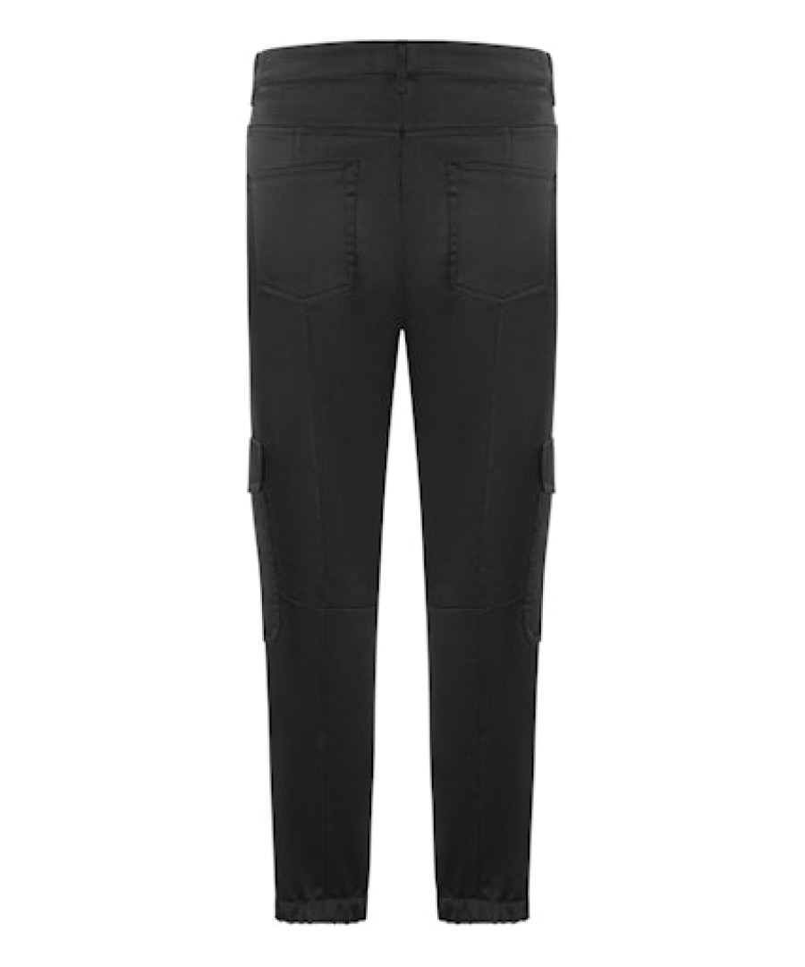 Women scarpa rossa Pants | Cambio Hose Karo Luminous Satin Stretch -Black