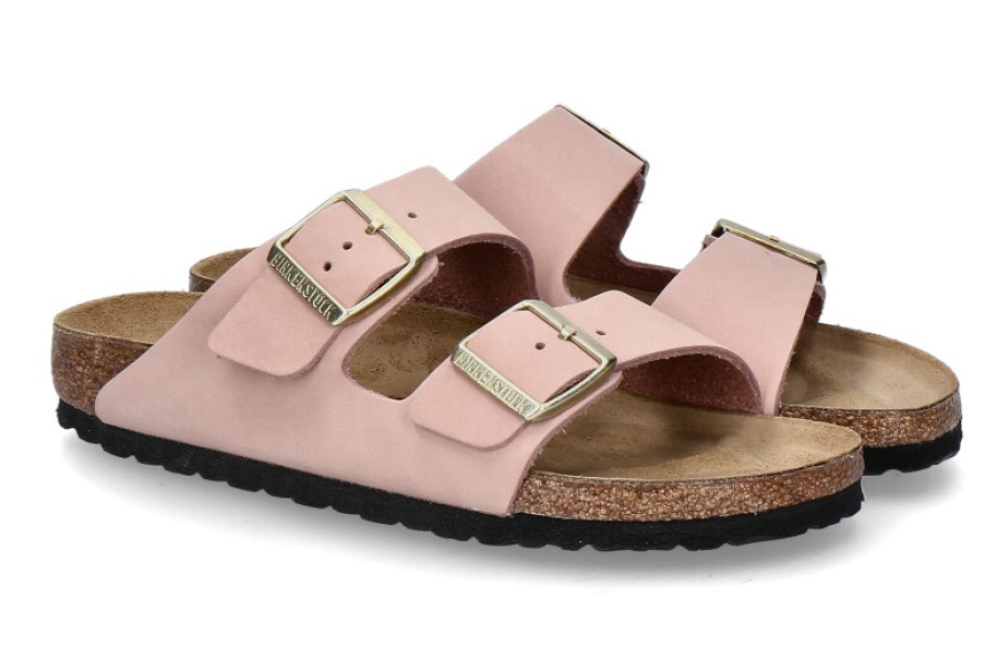 Women scarpa rossa House Slippers | Birkenstock Pantolette Arizona Schmal- Soft Pink