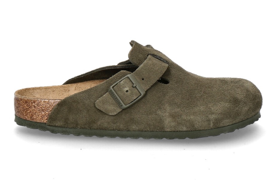 Men scarpa rossa Sandals | Birkenstock Clogs Boston Normal Suede- Modern Thyme Grun