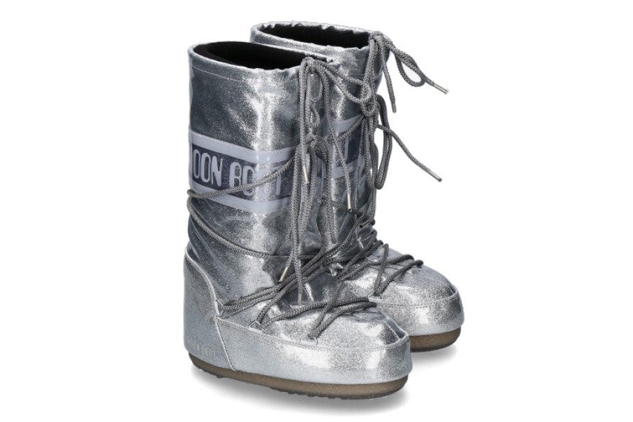 Women scarpa rossa Boots | Moon Boot Snowboot Icon Glitter- Silber