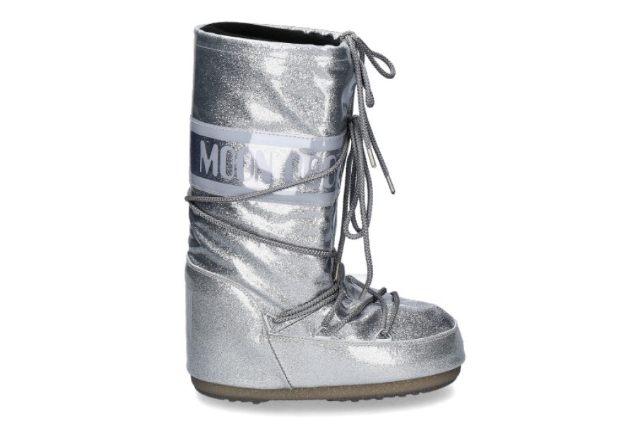 Women scarpa rossa Boots | Moon Boot Snowboot Icon Glitter- Silber