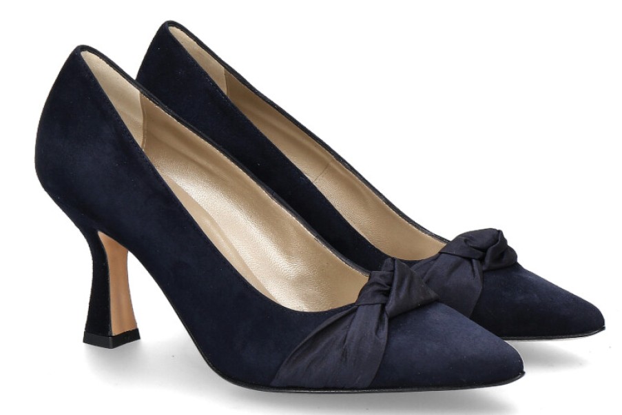 Women scarpa rossa Pumps | Dirndl + Bua Trachten-Pumps Velours Seide- Ozean Blau