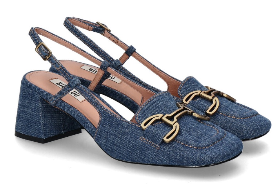 Women scarpa rossa Pumps | Bibi Lou Slingpumps Renee Jeans 60-Azul/Blue