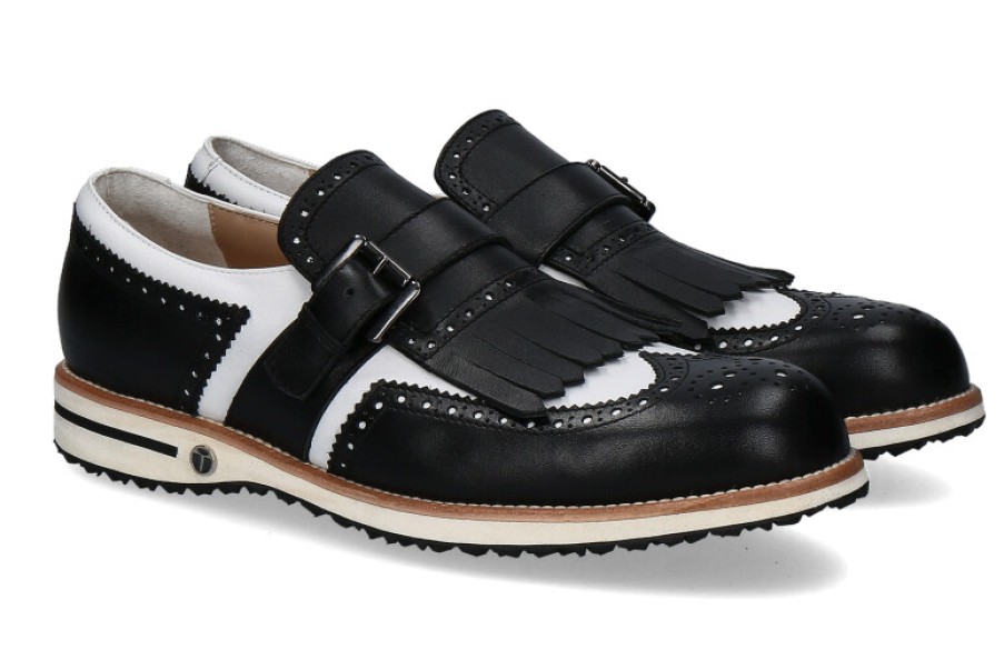 Men scarpa rossa Golf Shoes | Tee Golf Shoes Men'S - Golf Shoes Adam Vitello Wp Nero Bianco