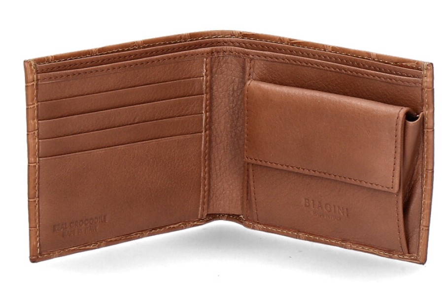 Men scarpa rossa Wallets | Silvano Biagini Wallet Alligatore Cognac