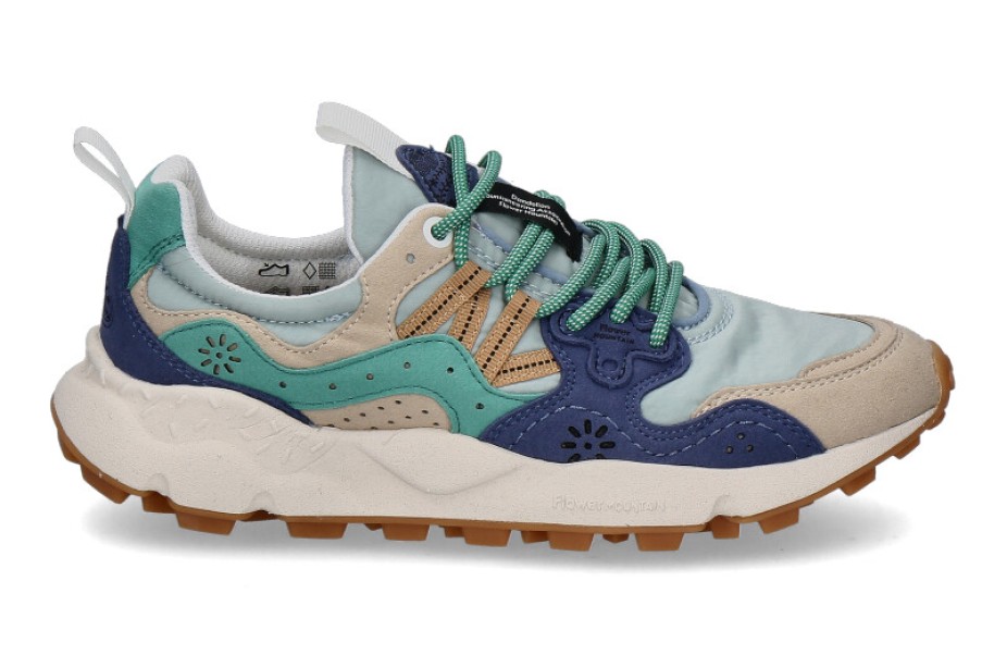 Women scarpa rossa Sneakers | Flower Mountain Damen-Sneaker Yamano 3 Suede Nylon-Beige/Azure/Light Blue