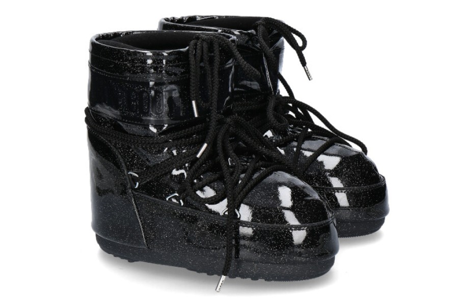 Women scarpa rossa Ankle Boots | Moon Boot Snowboot Icon Low Glitter- Black