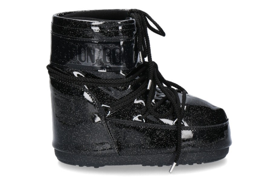 Women scarpa rossa Ankle Boots | Moon Boot Snowboot Icon Low Glitter- Black