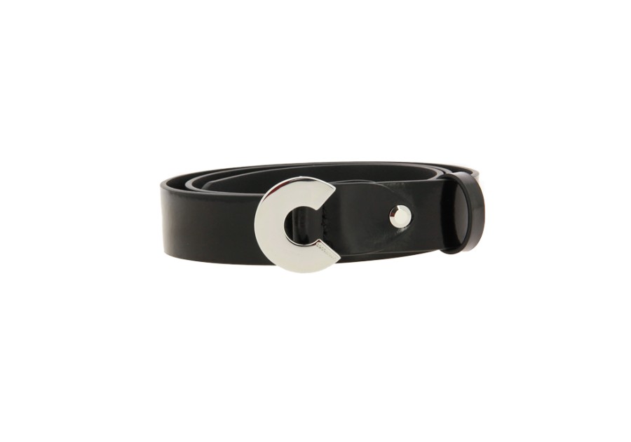 Women scarpa rossa Belts | Coccinelle Belt Ostrich Black