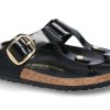 Women scarpa rossa Mules | Birkenstock Damen-Zehentrenner Gizeh Normal Big Buckle- High-Shine Black