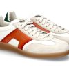 Men scarpa rossa Sneakers | Santoni Herren-Sneaker Olympic- Orange/White/Green