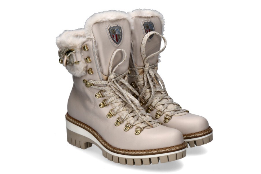 Women scarpa rossa Fur Boots | Nis New Italia Shoes Schnurboots Gefuttert Anna- Off-White