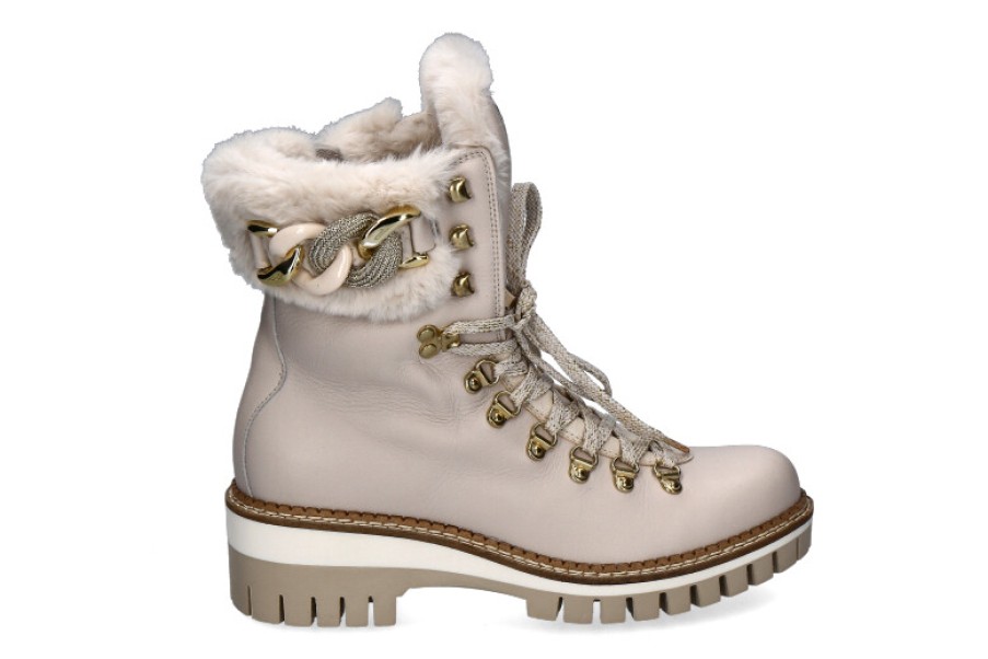 Women scarpa rossa Fur Boots | Nis New Italia Shoes Schnurboots Gefuttert Anna- Off-White