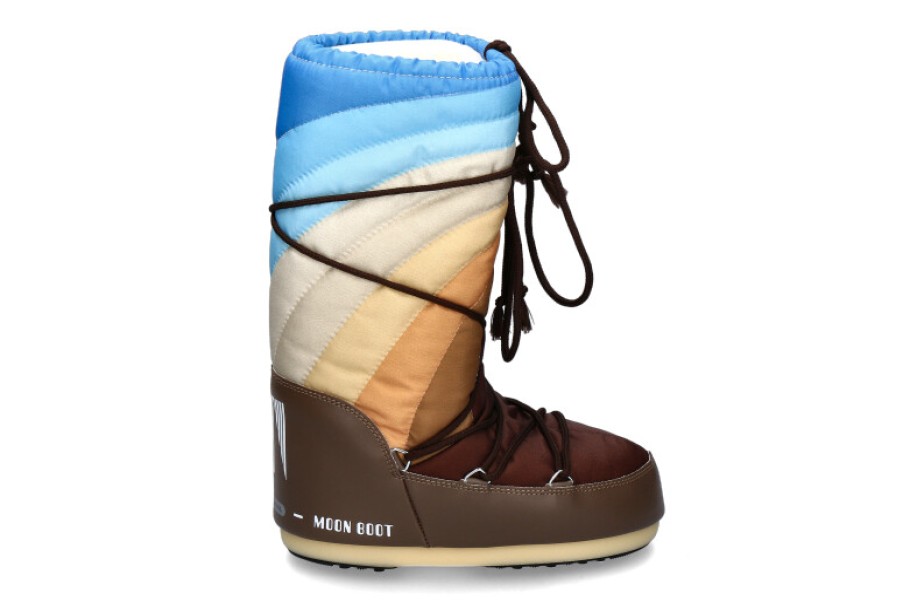 Women scarpa rossa Booties | Moon Boot Snow Boots Icon Rainbow Shitake Brown Blue