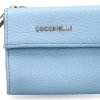 Women scarpa rossa Wallets | Coccinelle Wallet Grain Leather Metallic Soft Aquarelle Blue