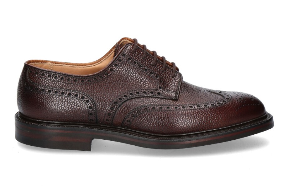 Men scarpa rossa Oxfords | Crockett & Jones Derby Pembroke Scotch Grain- Dunkelbraun