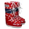 Women scarpa rossa Boots | Moon Boot Snowboot Retrobiker White Stars Print- White/ Red