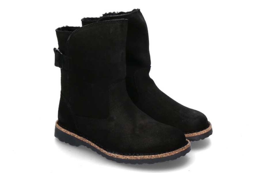 Women scarpa rossa Ankle Boots | Birkenstock Damen-Boots Gefuttert Uppsala Shearling Schmal- Black